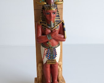 Vintage Veronese Collection 1999 Ramses III Egyptian Pharaoh Resin Statue/Hand Painted Resin Egyptian Ramses III Statue