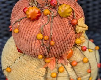 Pumpkin Topiary Decor/Fall Topiary Decor/Halloween Topiary Decor/Stacked Pumpkin Topiary
