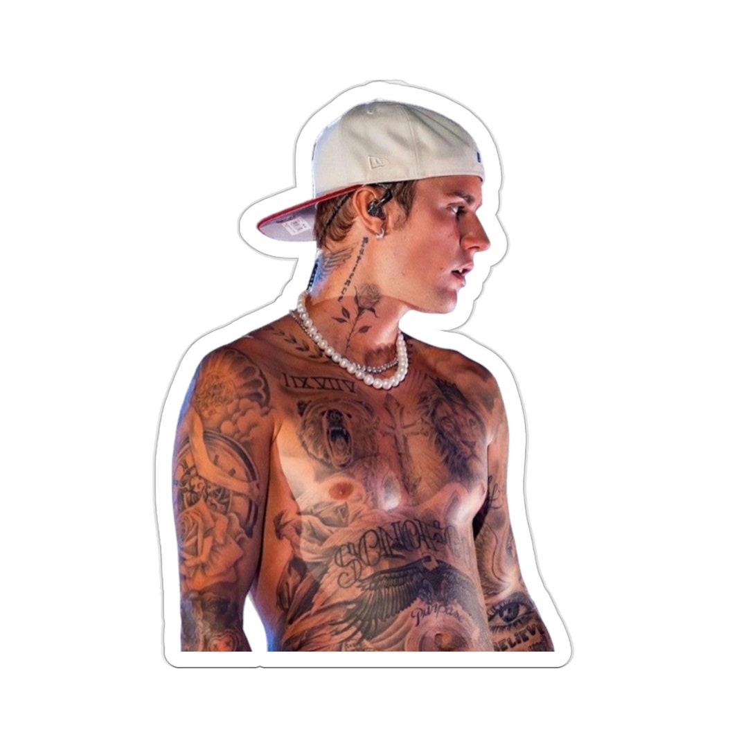 Adesivo fustellato senza maglietta di Justin Bieber Etsy Italia