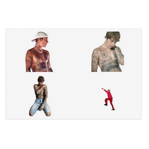 Justin Bieber Shirtless Sticker Sheet
