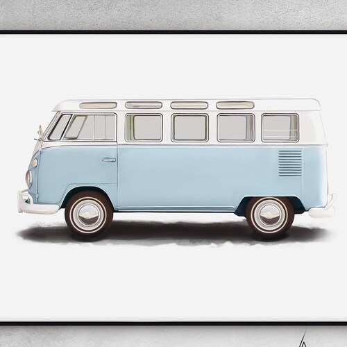 VW Bug Art DIGITAL DOWNLOAD Retro Posters California Wall - Etsy