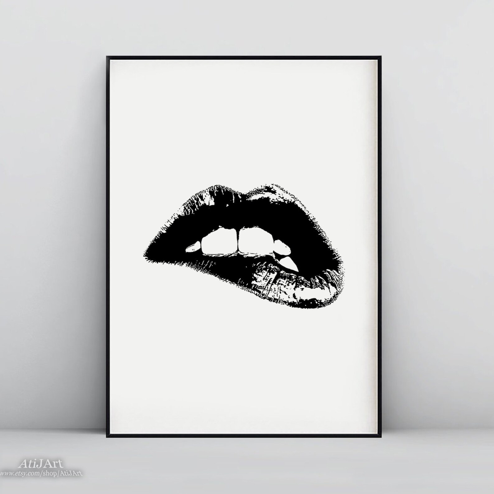 Lips Wall Artlip Printfashion Printfashion Decorprintable - Etsy