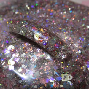 Pink Rozey Nail art Acrylic powder and glitter mix