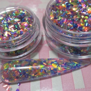 Iridescent Fish Scales nail art glitter