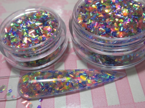 Iridescent Fish Scales nail art glitter