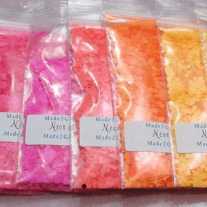 Neon Fluorescent glitter squares nail art glitter shape spangle sequins