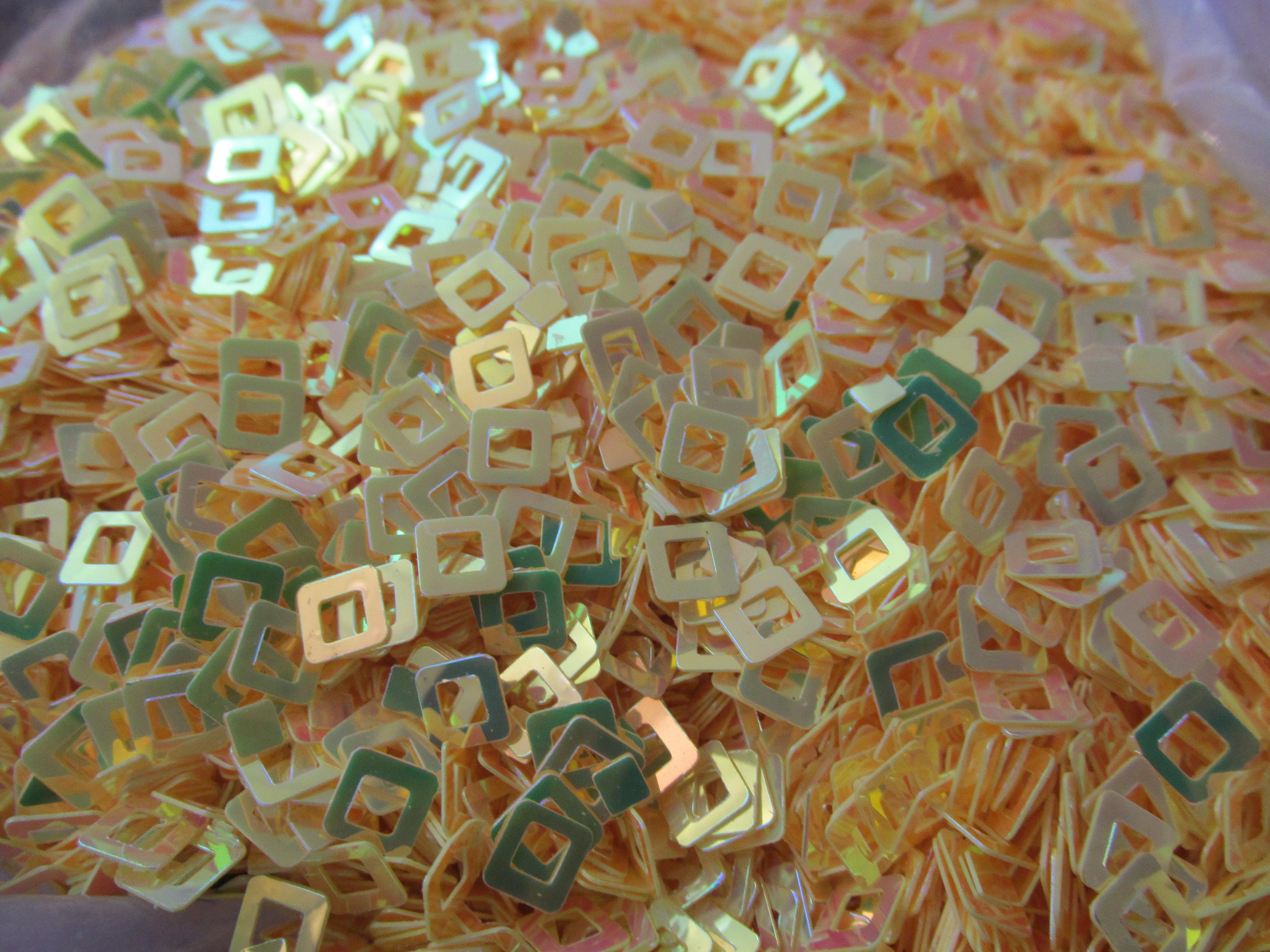 Hollowed out squares Glitter spangles sequin nail craft art