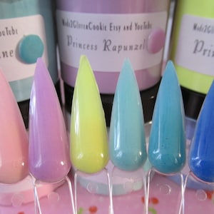 Princess Inspired Pastel colors acrylic powder set