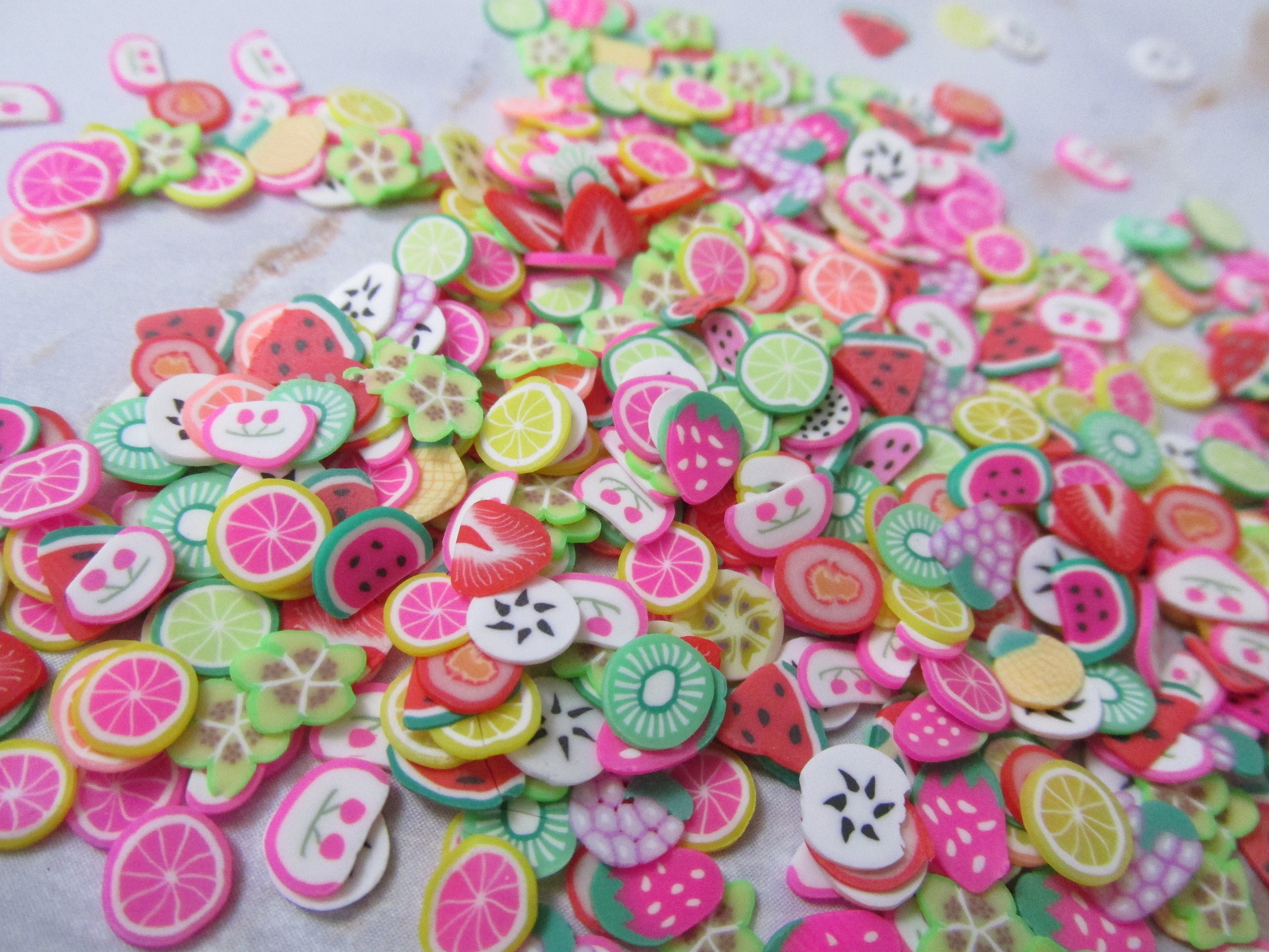 24 Formine In Argilla Polimerica A Forma Di Fette Di Frutta, Decorazioni Kawaii Per Nail Art, Scrapbooking E Slime, Accessori Fai Da Te