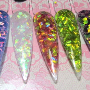 Mermaid Fish scales glitter nail art