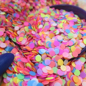 Neon glitter dots and squares for nail and craft art