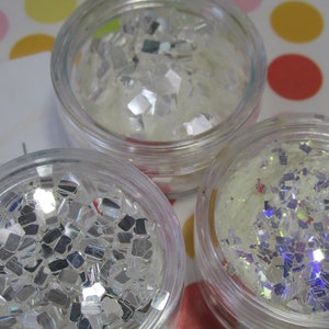 Mirror Effect Glitter on ice shimmer glitter nail art shapes