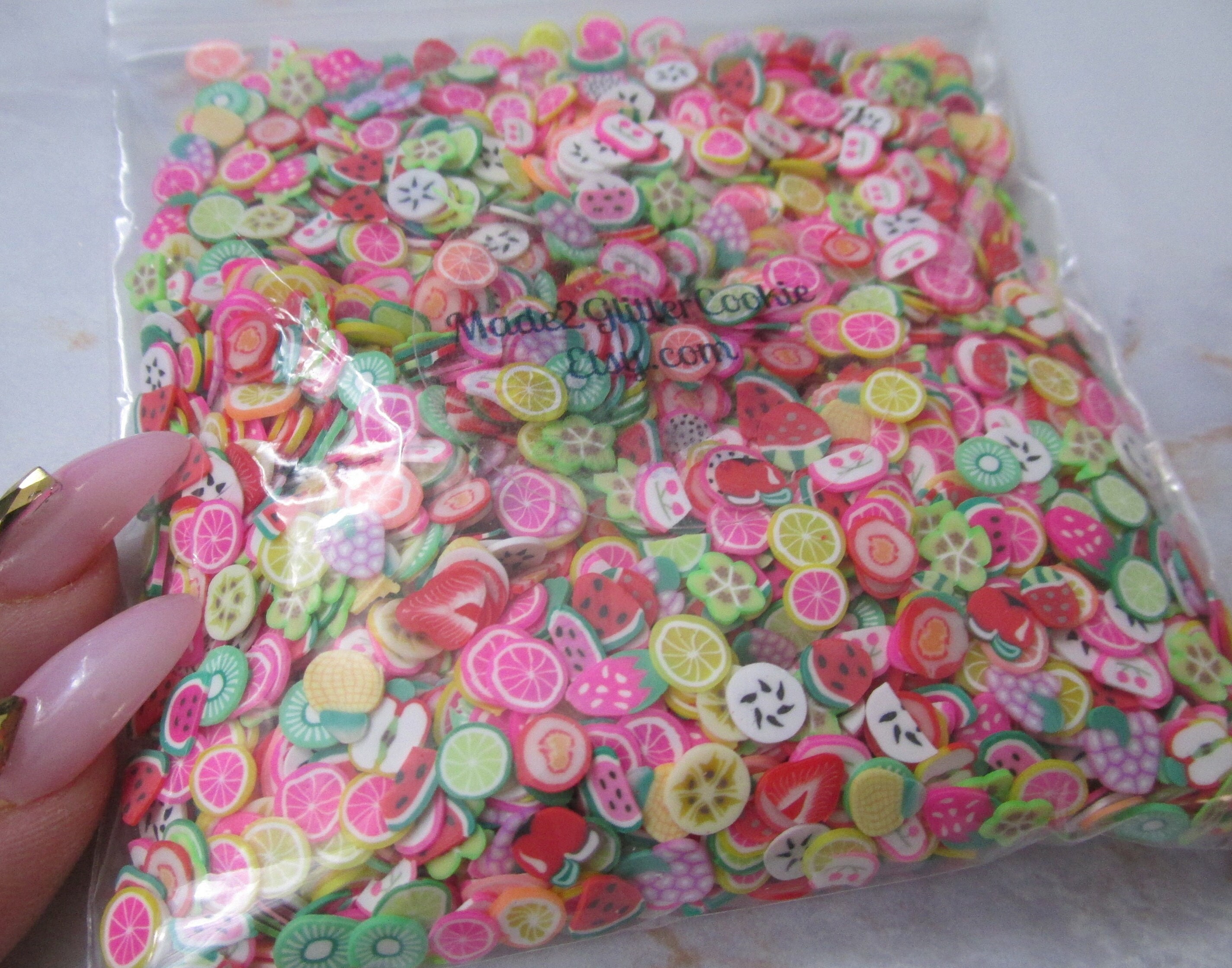 Kit 24 Fette Di Frutta In Argilla Polimerica Per Decorazioni Nail Art, Scrapbooking E Slime - Accessori Kawaii Fai Da Te Assortiti - copertina