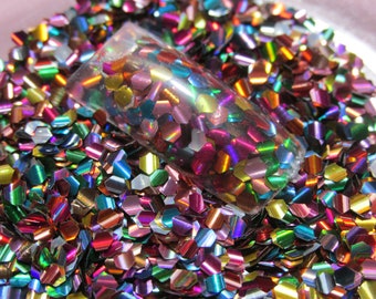 Holographic Mermaid fish scales nail art glitter