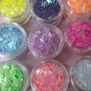 Pearlescent butterflies nail art crafts glitter shape spangle sequins