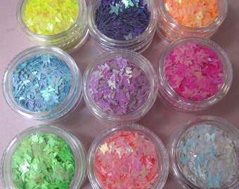 Pearlescent butterflies nail art crafts glitter shape spangle sequins