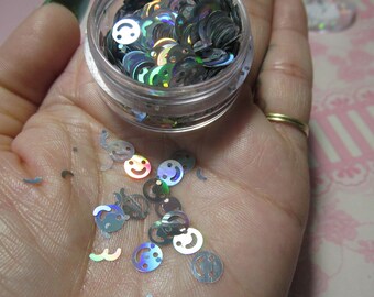 Nail art smiley happy face/Poop shapes spangles emoji glitters
