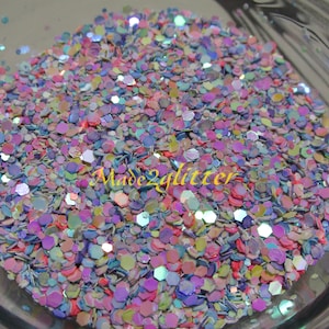 Pearlescent Nail art Glitter mixed hexagon