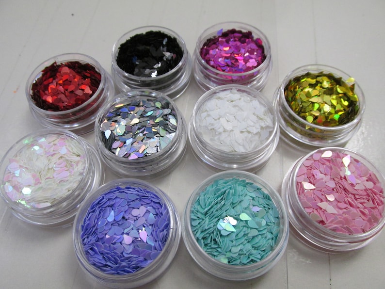 Glitter Nail Art Spangle Raindrop Shapes - Etsy