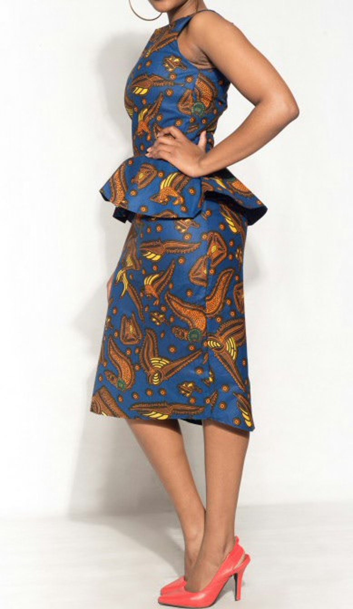 Full African print top and skirt Etsy
