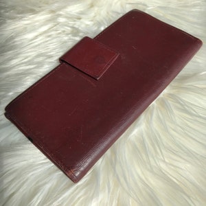 Vintage Neiman Marcus Cartera de chequera de mujer / Cartera Merlot