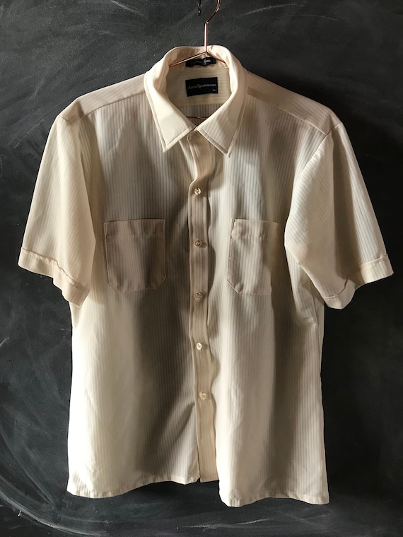 Vintage Men’s Short Sleeve Button Down Shirt / Si… - image 1