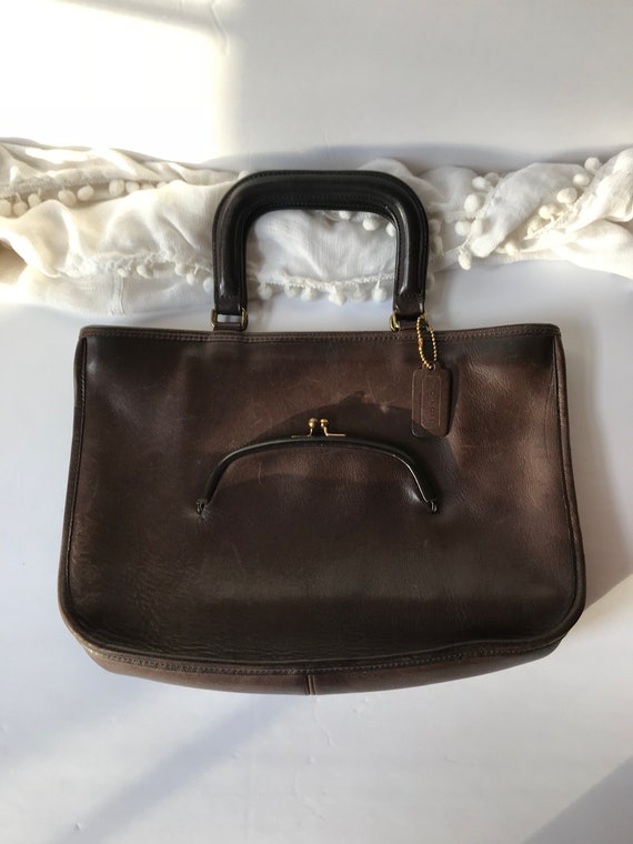 Vintage COACH Satchel / COACH Mocha Leather Tote /