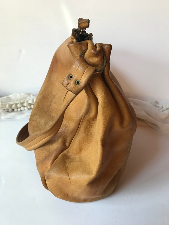 Vintage Leather Hobo Handbag / Leather Shoulder Bag /… Gem