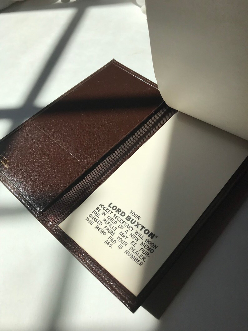 Vintage BUXTON Leather Wallet / Pocket Pal / Lord Buxton Note Pad / French Goatskin Etsy