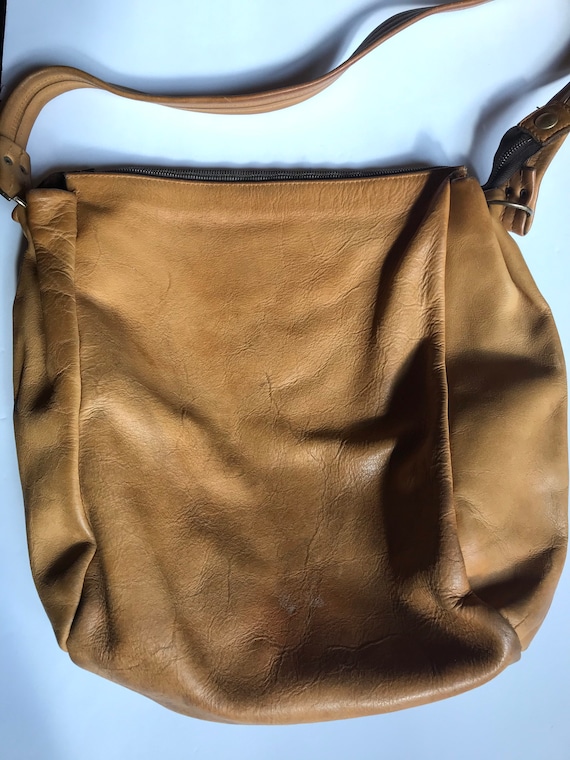 Vintage Leather Hobo Handbag / Leather Shoulder Bag /… Gem