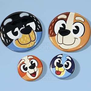 Blue Heeler Family Pinback Buttons