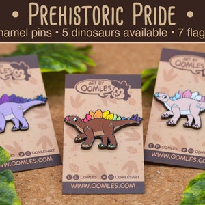 Stegosaurus - Prehistoric Pride - LGBT+ Dinosaur Enamel Pins