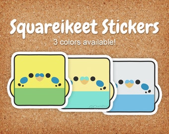 Squareikeet (Square Parikeet) Stickers