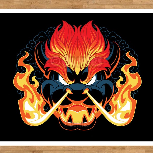 8x10" Koopa Kaiju Bowser Inspired Print