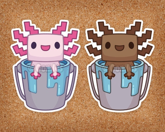 Minecraft Inspired Axolotl Sticker Etsy Minecraft Inspired Axolotl Sticker Etsy