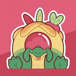 Apple Dragon Peeker / Peekaboo Sticker