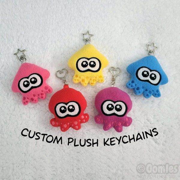 Handmade Custom Plush Squid / Octopus Keychain