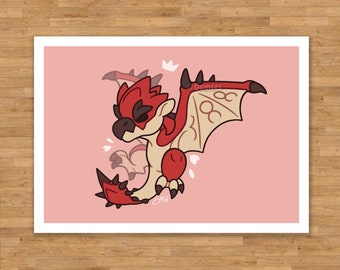 8x10" / 5x7" Sky King (Rathalos) Print