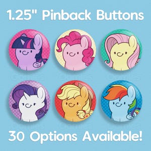 Potato Pony 1.25&quot; Buttons (30 options!)