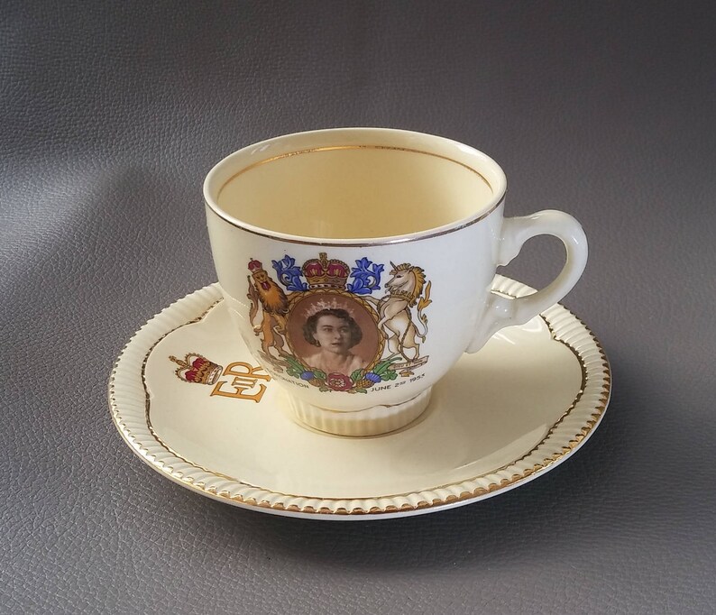 Vintage Clarice Cliff Coronation Cup And Saucer Queen Etsy