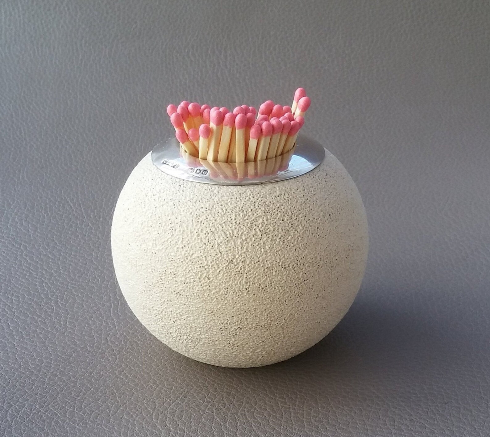 Ceramic Match Striker and Match Holder With Sterling Silver Etsy