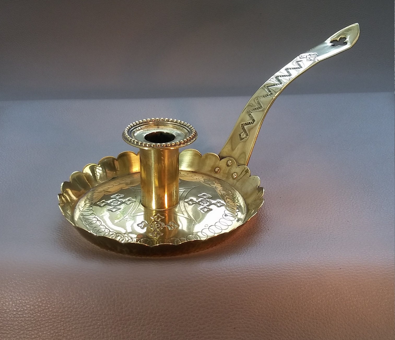 Brass Candle Stick, Candle Holder, Chamber Stick, Wee Willie