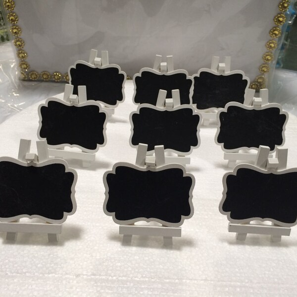 Mini chalkboard easel 10 PCS set, Table number sign, food desserts labels, Blackboard Easel, wedding signs decorations.