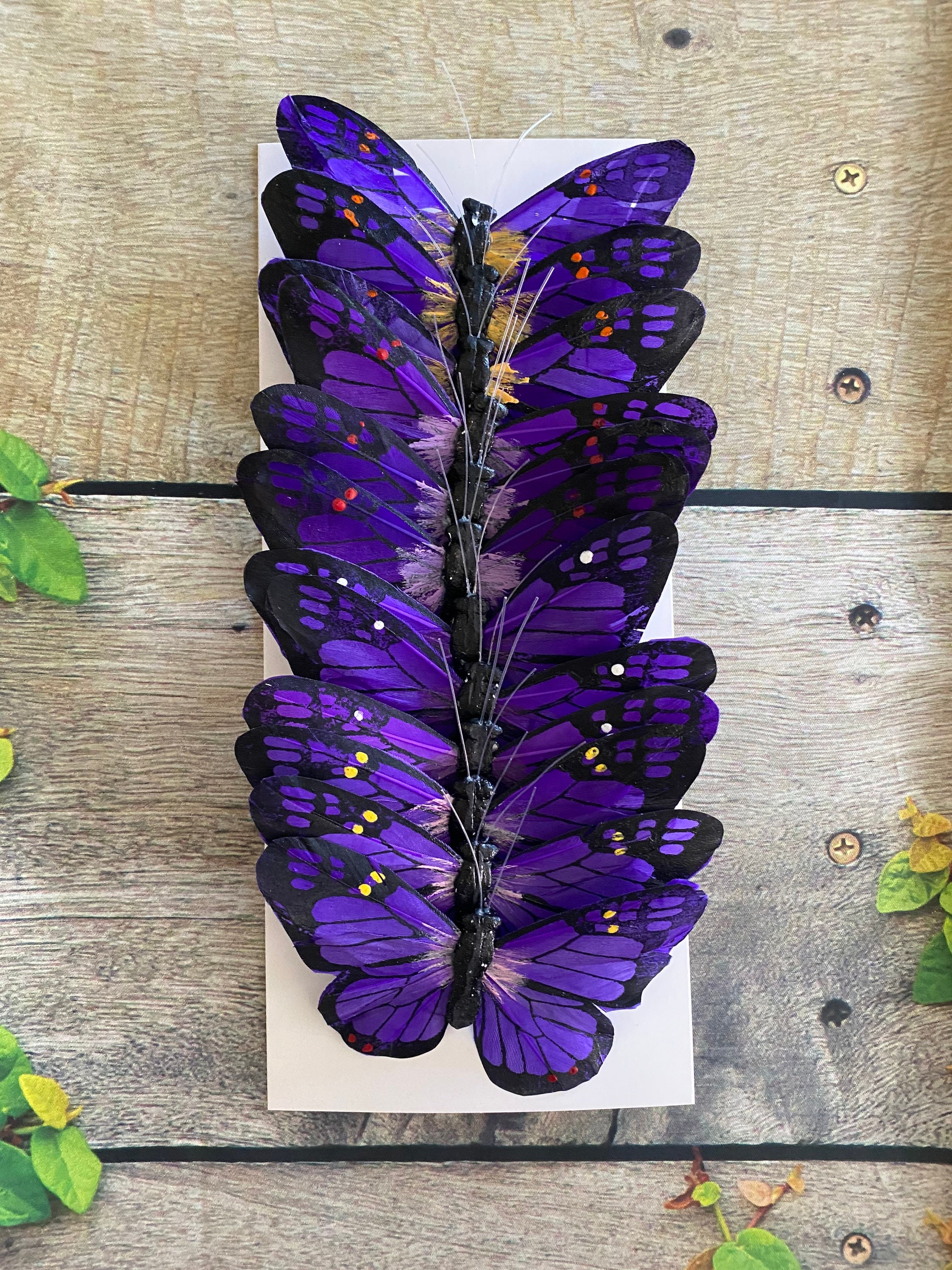 12 purple plastic craft butterflies-pf751566pu