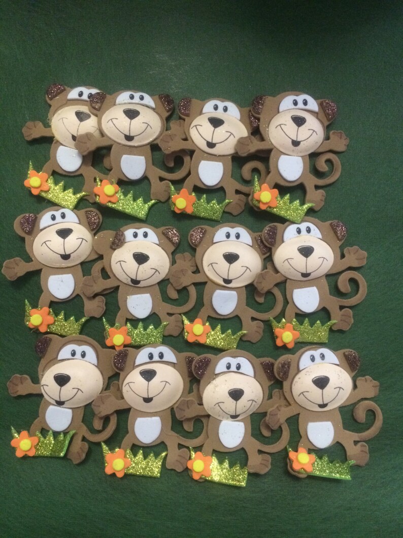 12pcs 2.5 Foam monkeys 3D foam monkey Safari animal Etsy