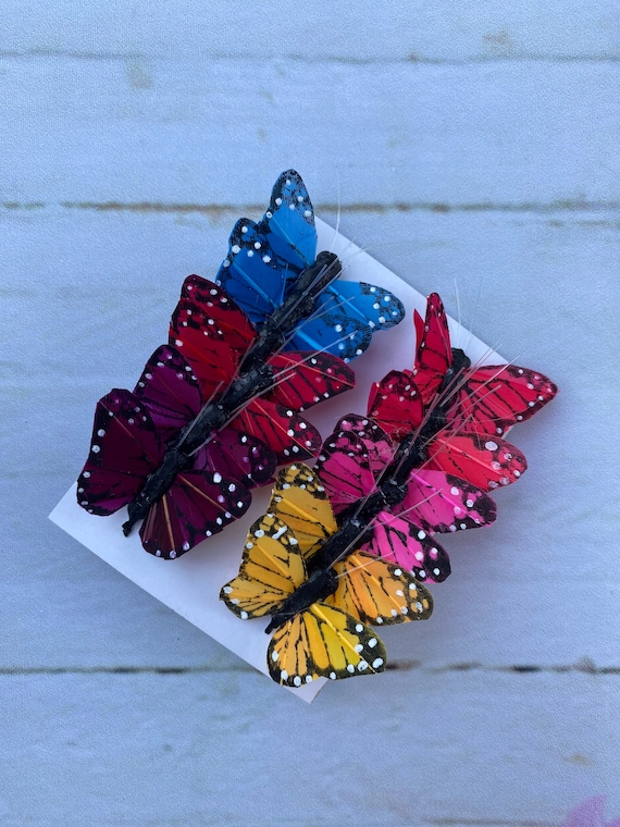 12 Pcs Assorted Feather Hand Painted Monarch Butterfly for Wedding  Decorations Flower Arrangements Party Decoration Crafts Butterfly Floral -   Norway