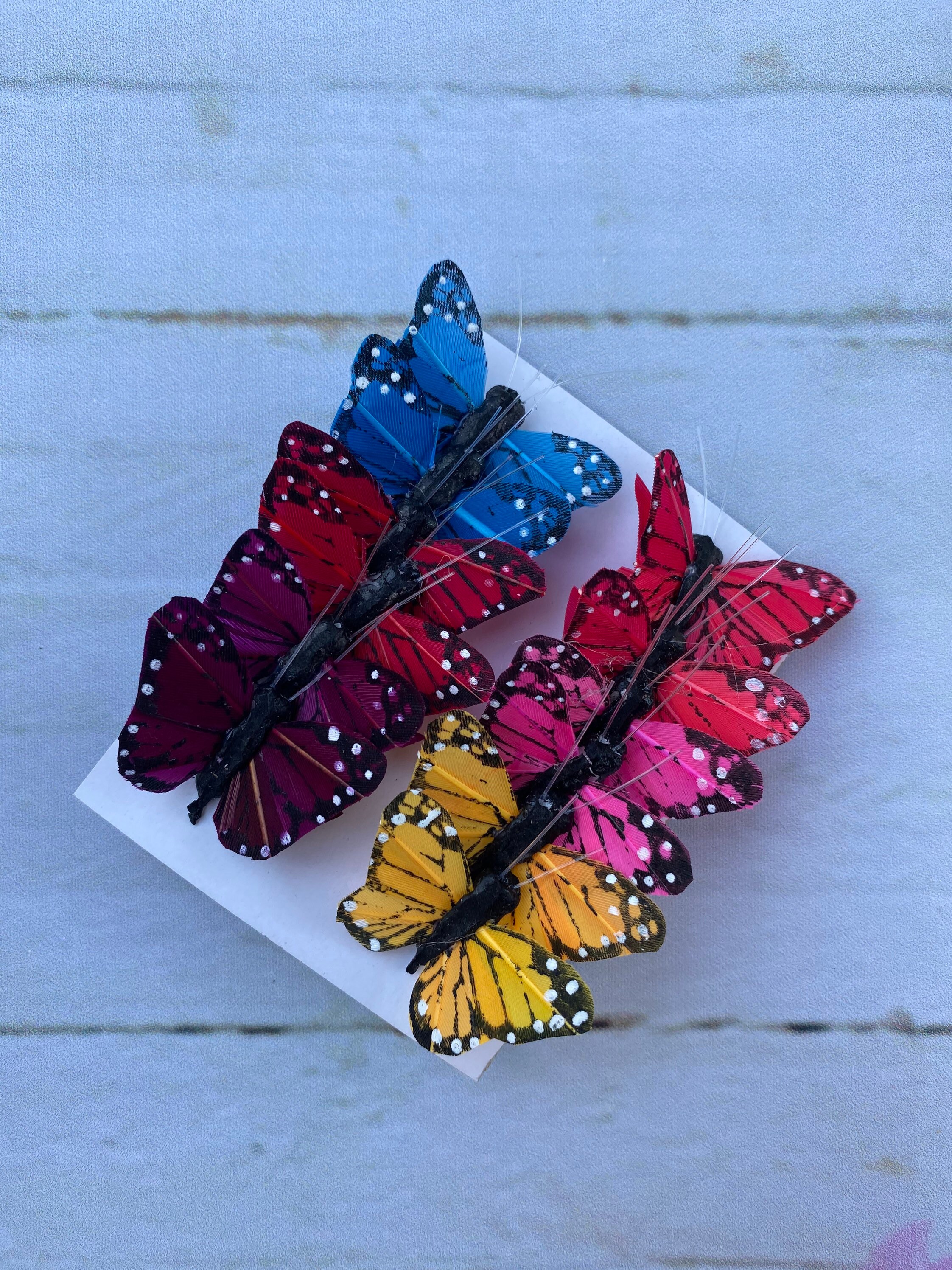 Buy 24 Small Rainbow Butterflies Feather Butterflies Artificial