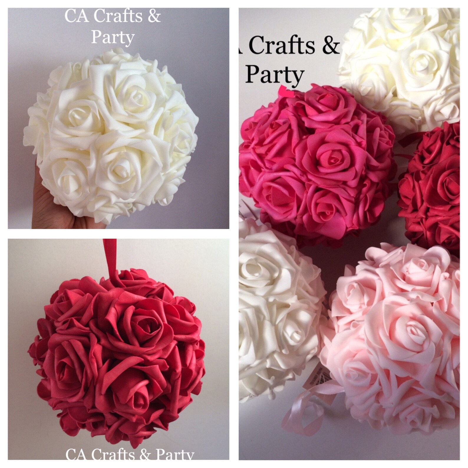 Foam Rose Kissing Ball 6 Inch or 7 Inch Foam Rose Flower Ball Etsy