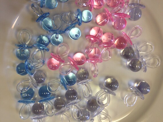 24 pcs Diamond Blue Large Fancy Pacifiers Baby Shower Game Favors Decorations