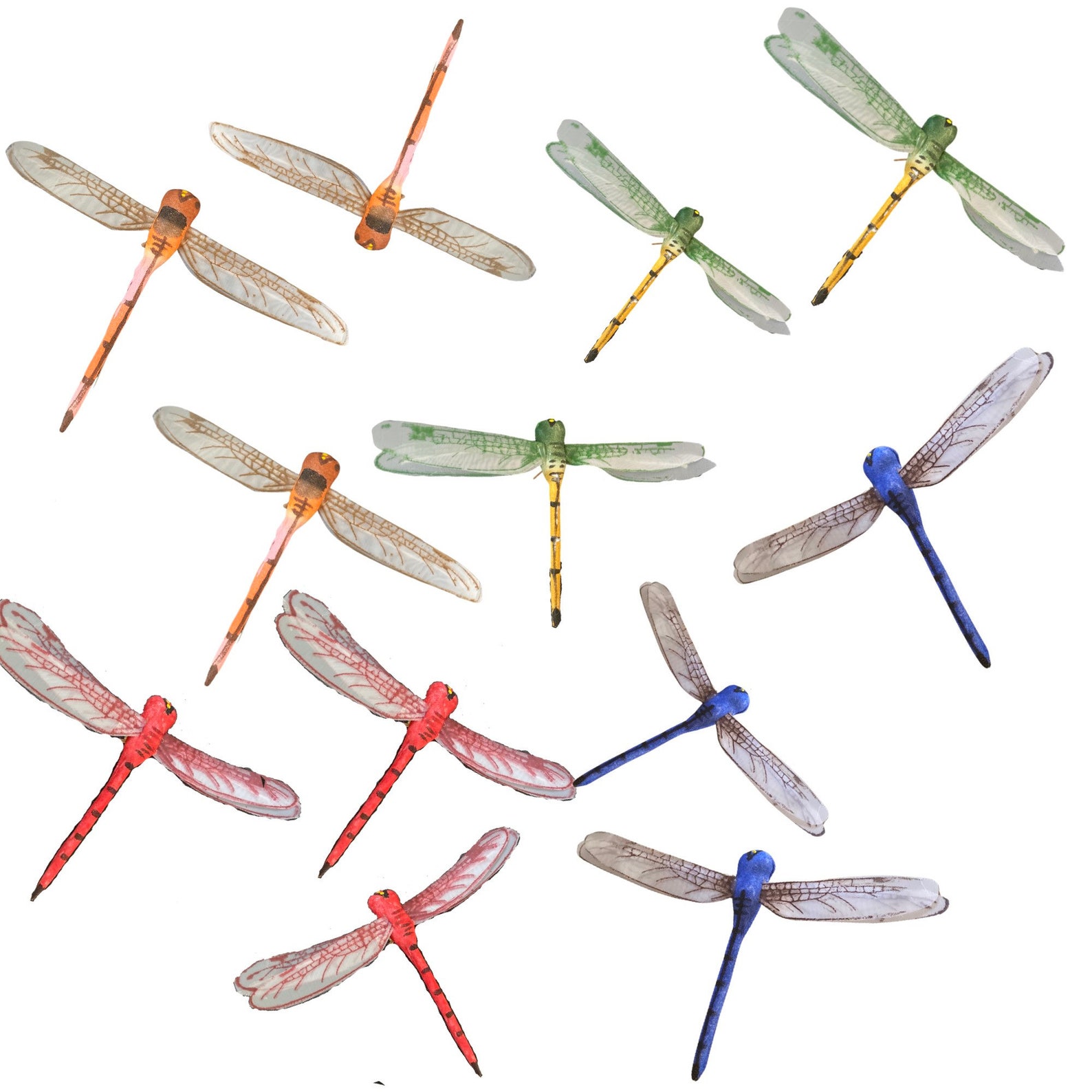 Realistic Artificial Dragonfly 5 12pk Faux Dragonfly With Etsy